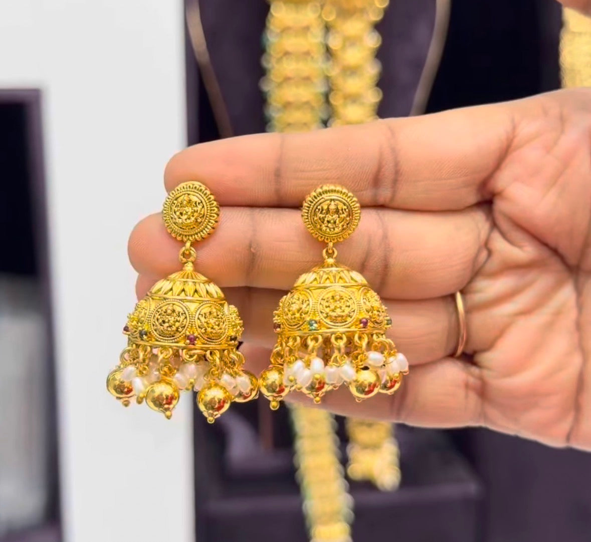 Beautiful Detachable Lakshmidevi Locket With Kasula Haram