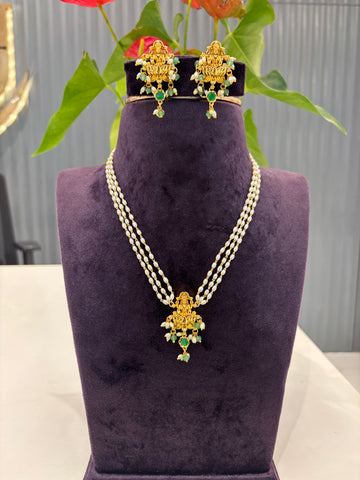 Beautiful Lakshmi Locket set with rice roll chain