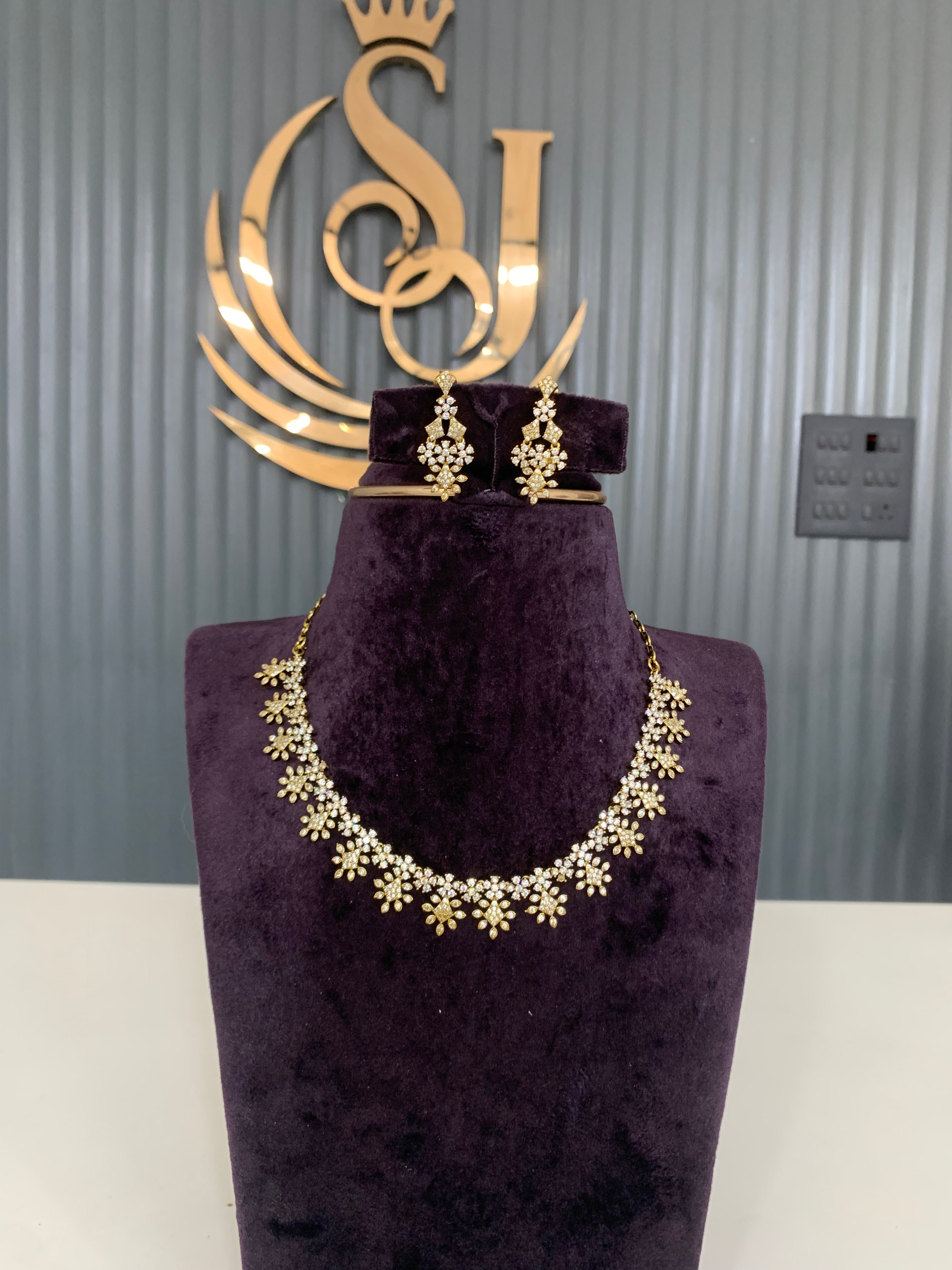 Beautiful white stone necklace