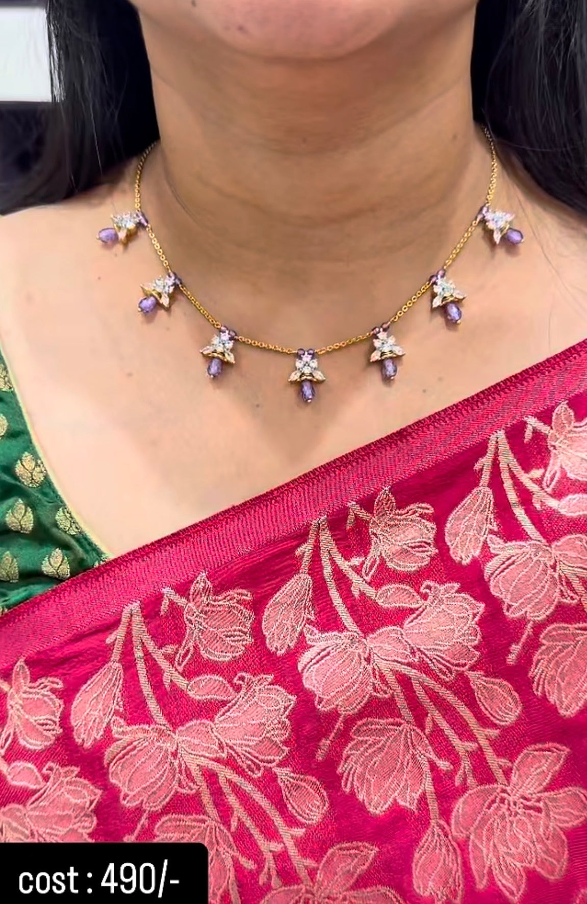 Beautiful customised chandraharam set with earrings