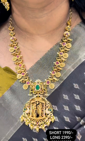 Beautiful customised nakshi ramparivar necklace