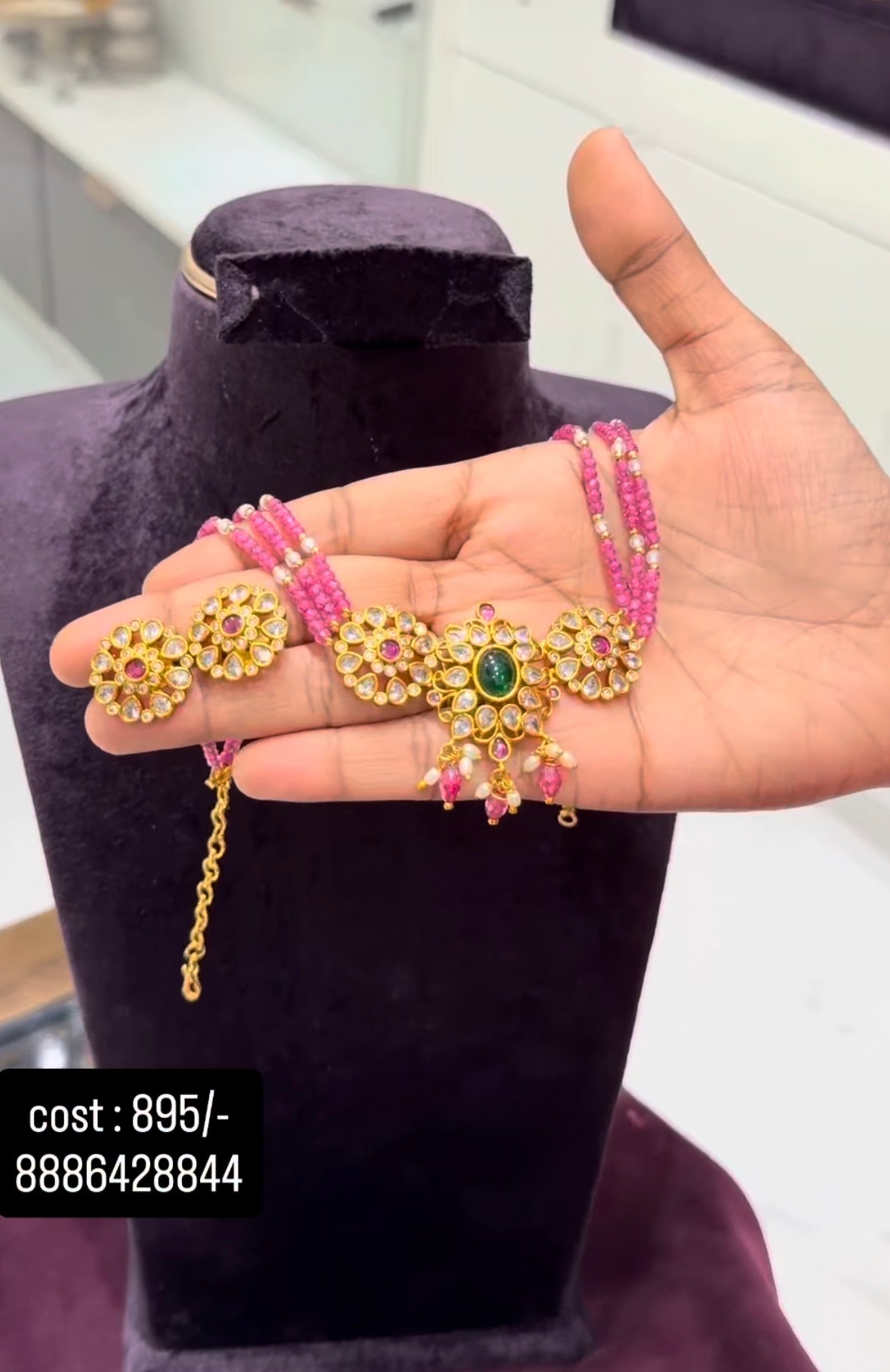Beautiful customised beads chocker set with earrings
