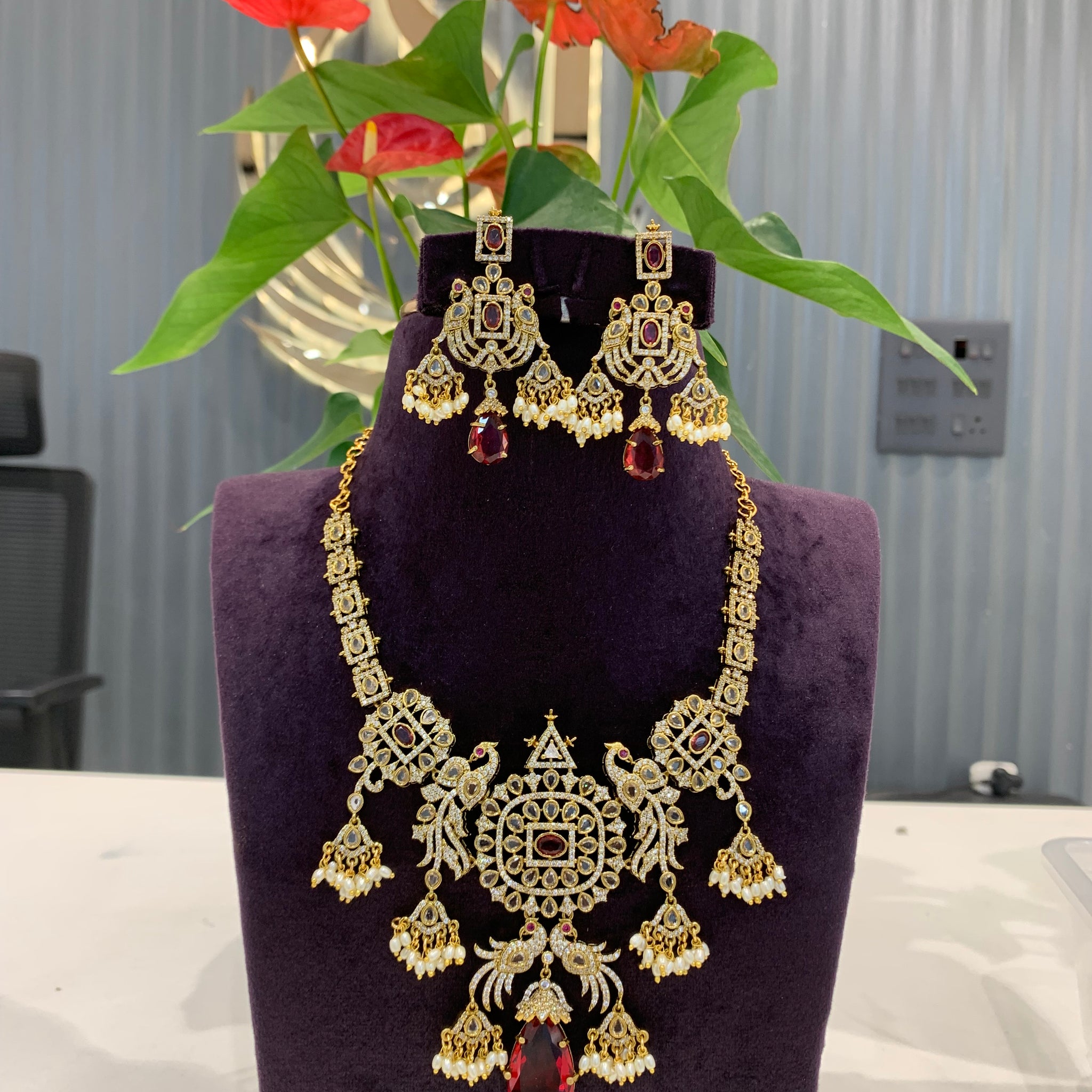 Beautiful red stone necklace