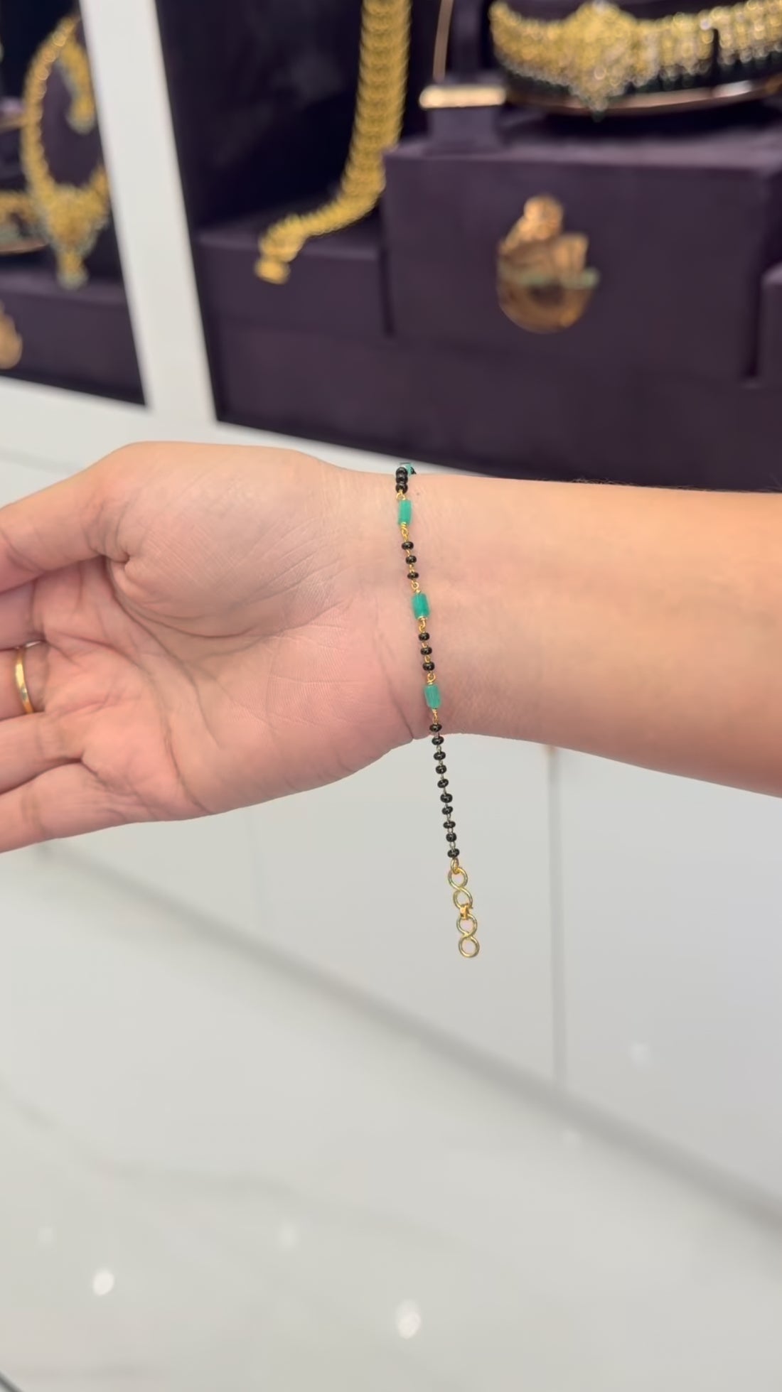 Beautiful real beads black bracelet