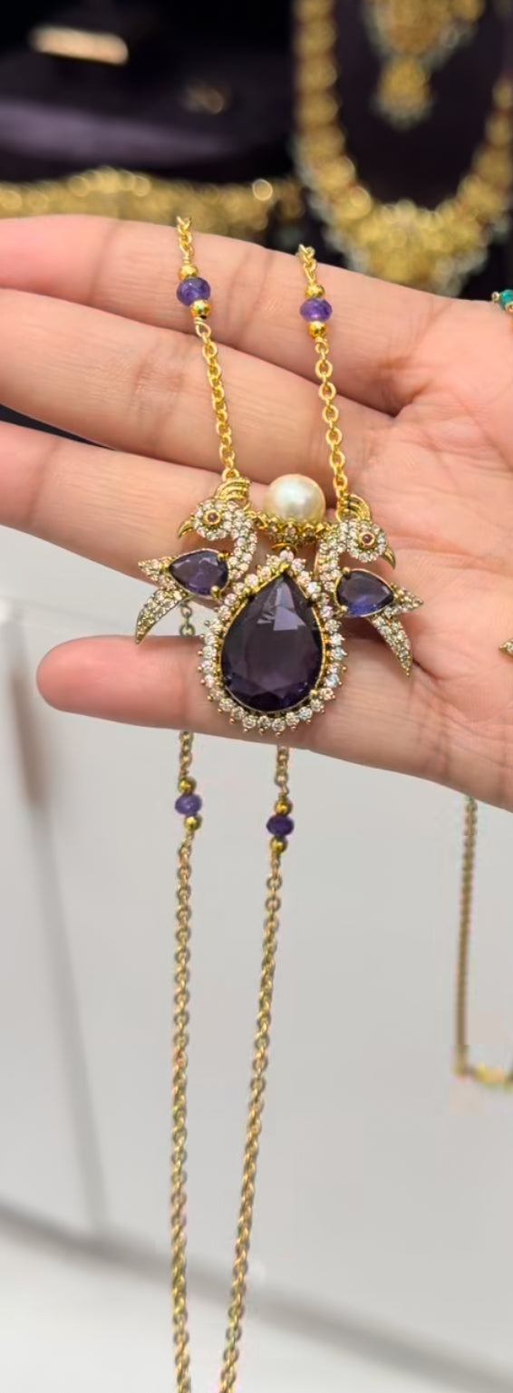 Beautiful voilet stone chain set