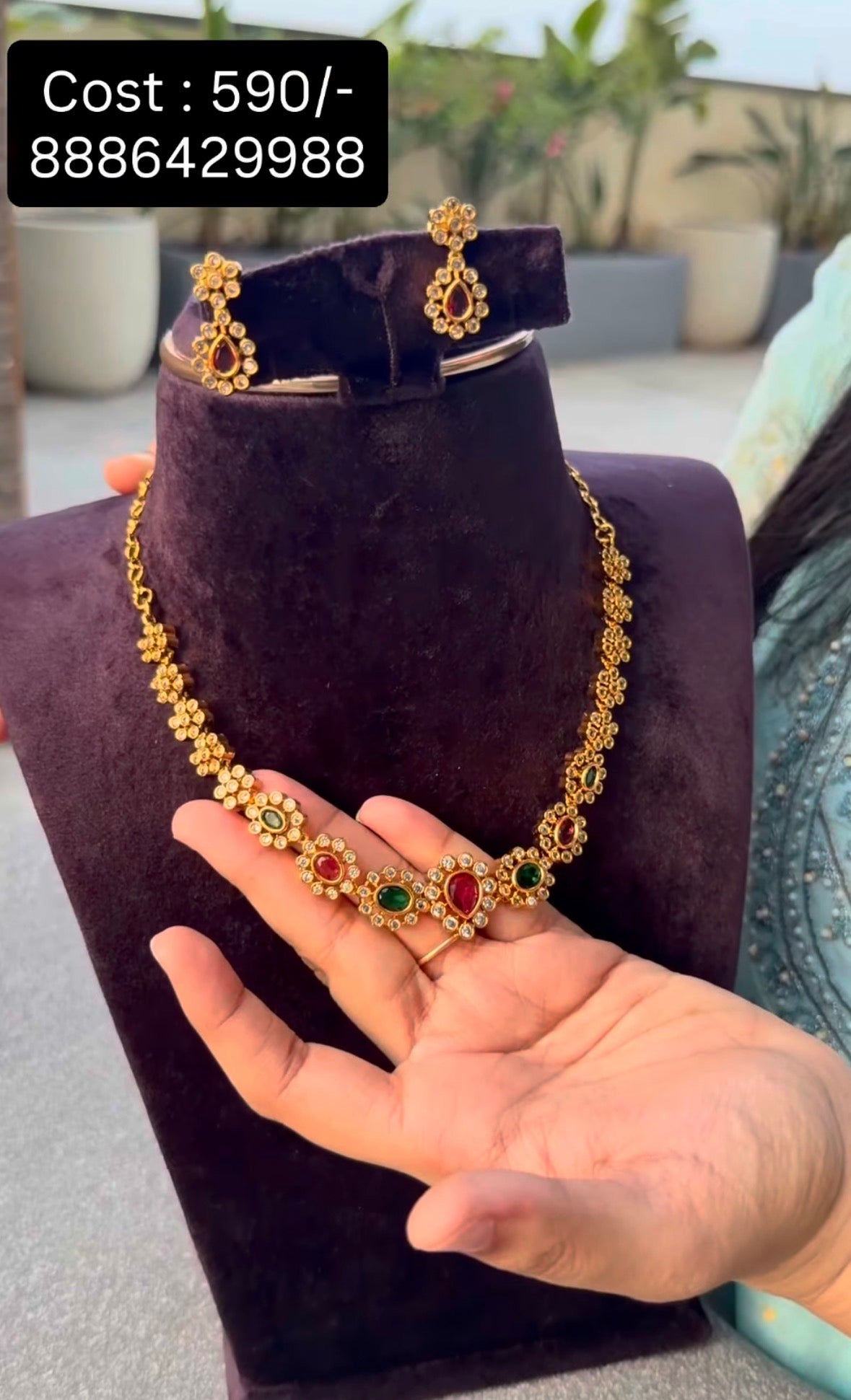 Beautiful party wear stone necklace