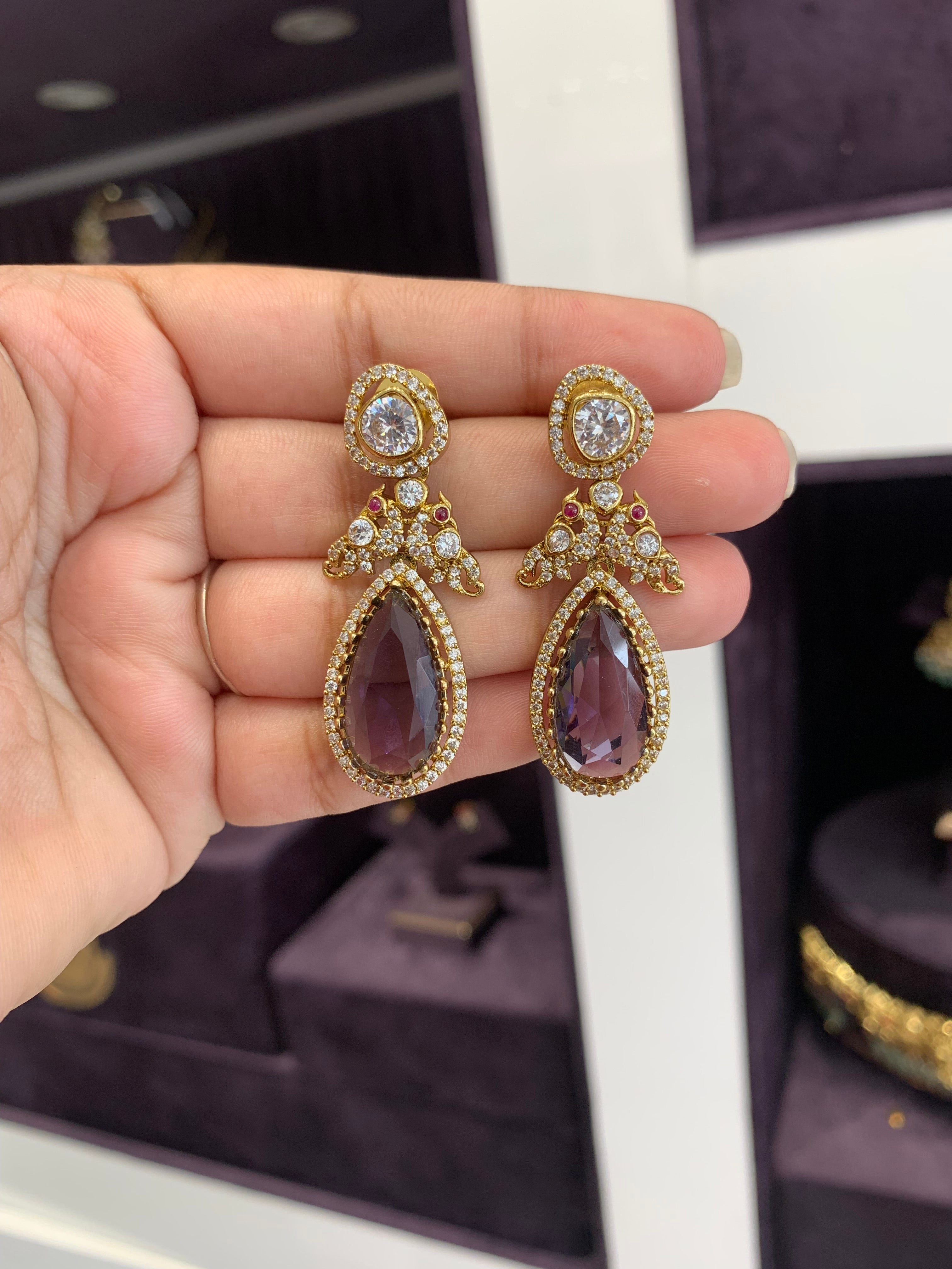 Beautiful voilet stone earrings