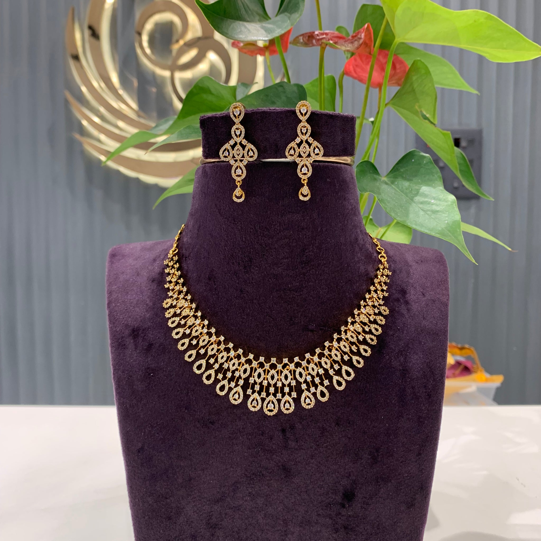 Beautiful white stone necklace