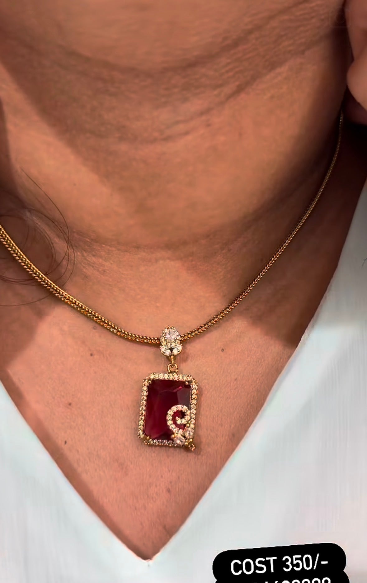 Beautiful Red Stone Pendent Set