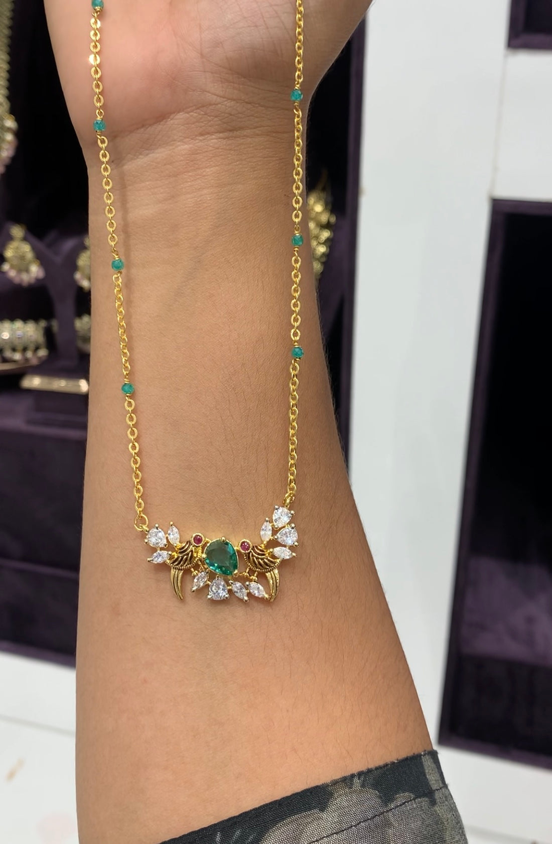 Beautiful Peacock locket with Chain