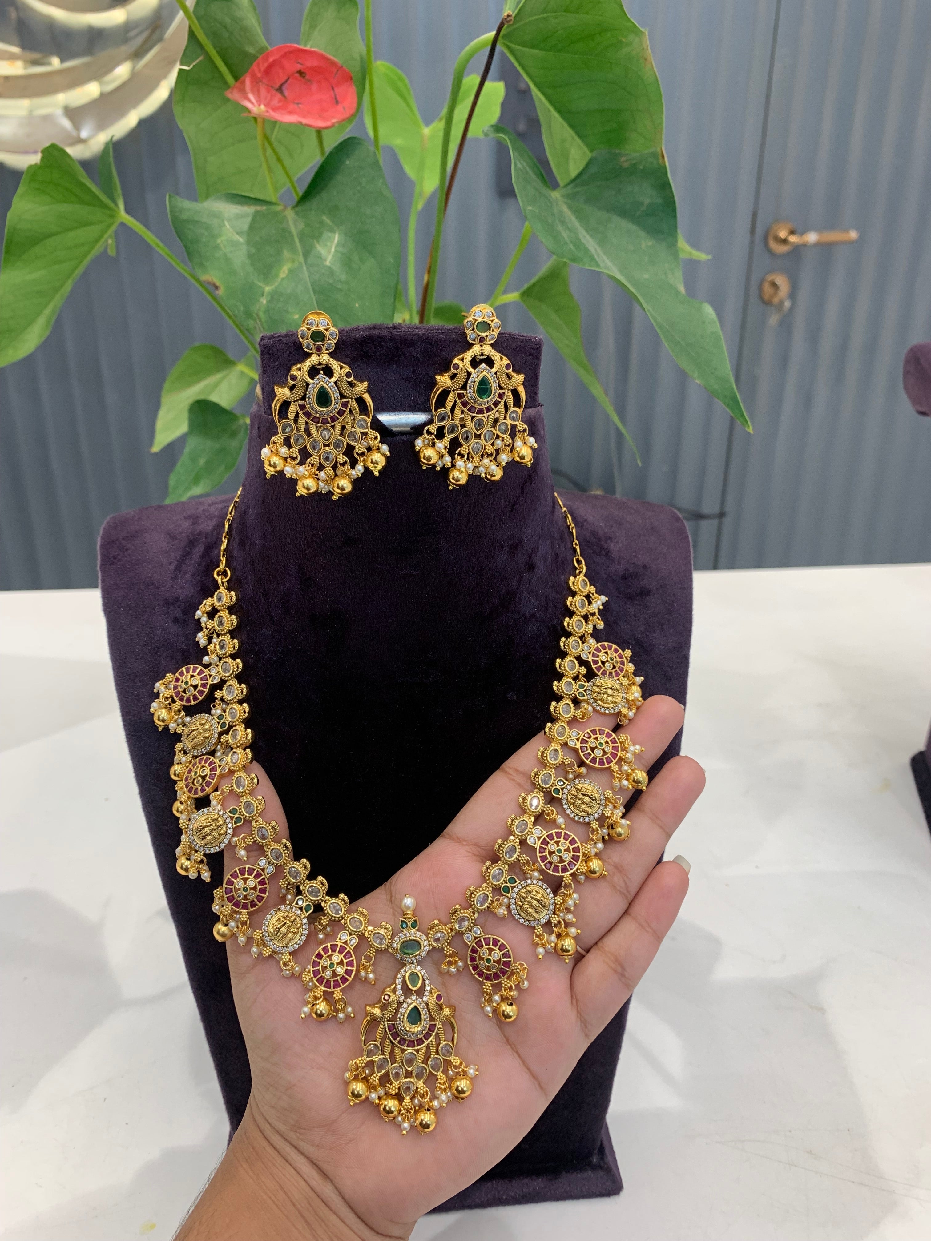 Beautiful ram parivar necklace