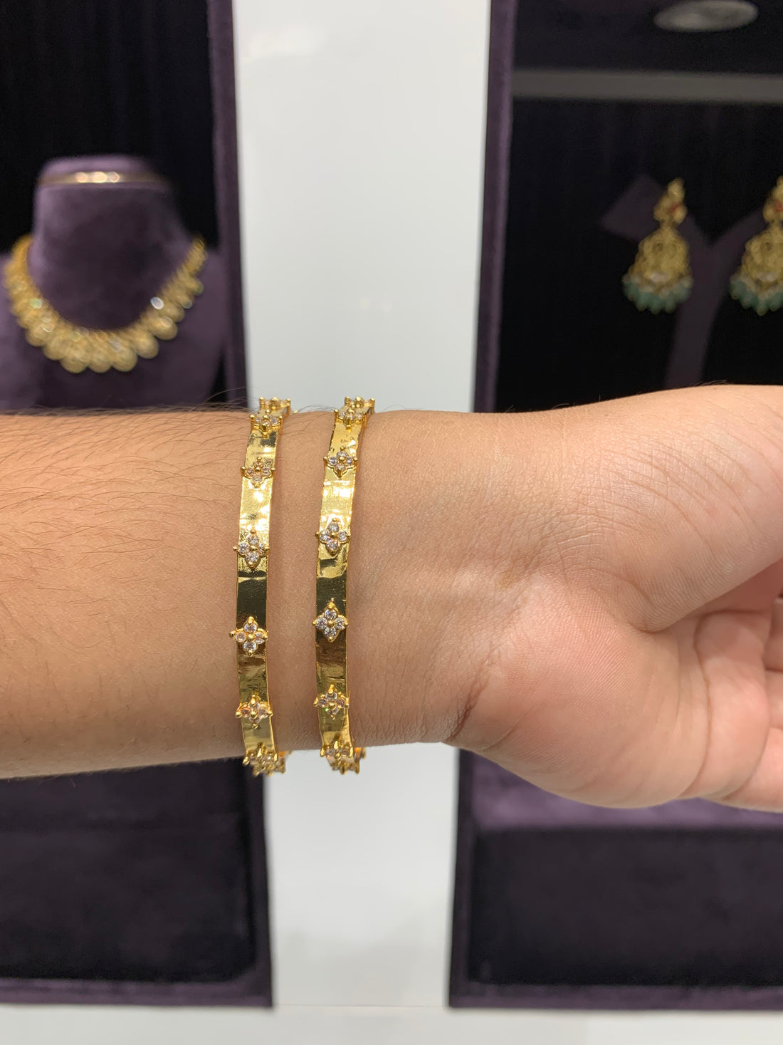 Beautiful diamond replica bangles