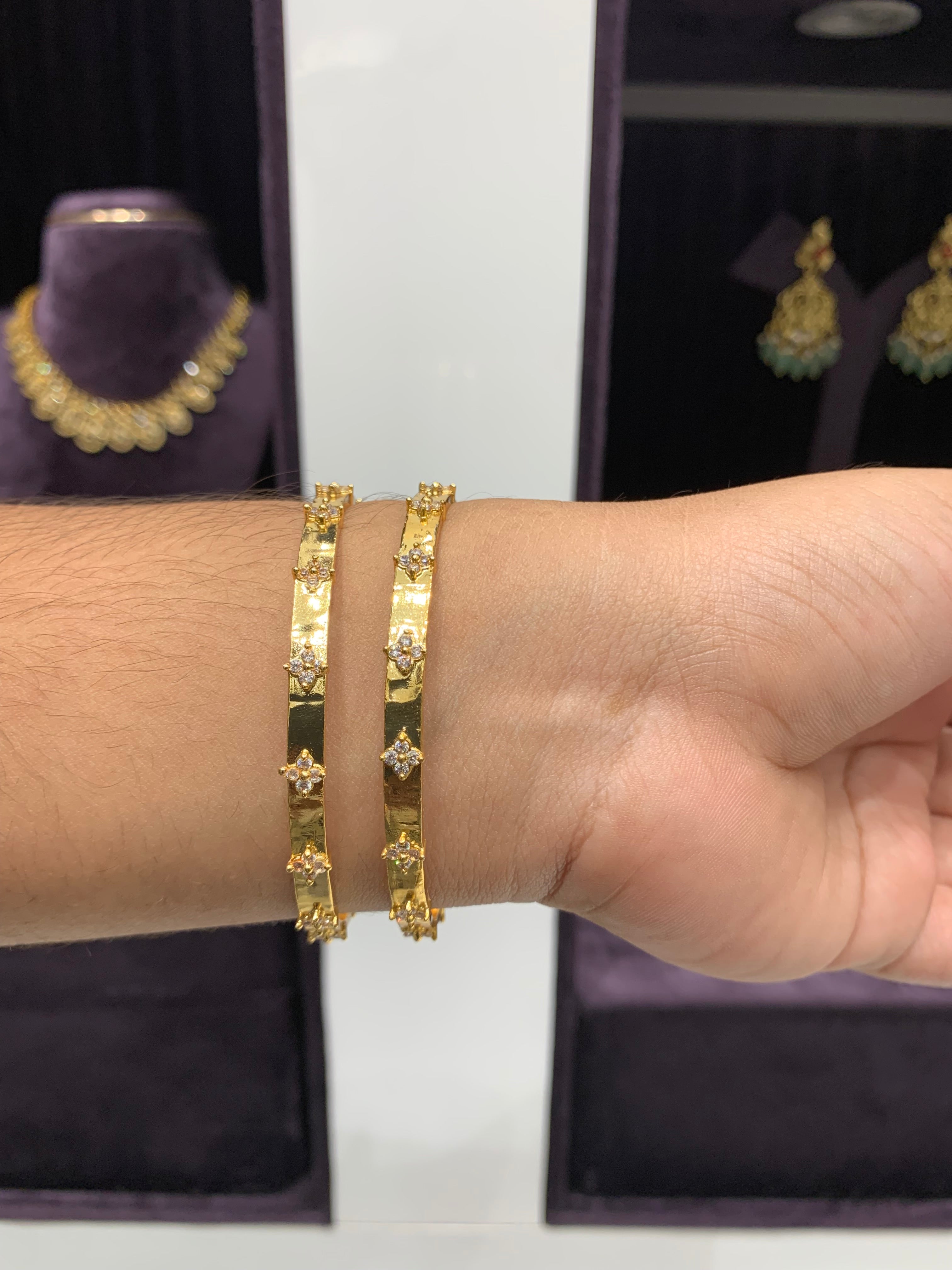 Beautiful diamond replica bangles