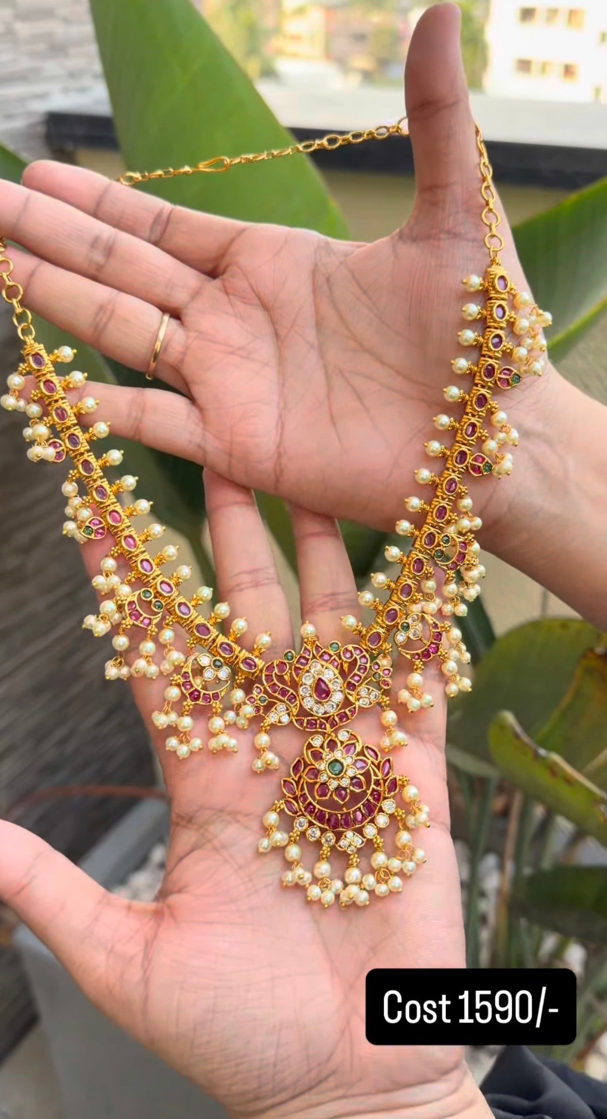 Beautiful customised heavy guttapusalu necklace