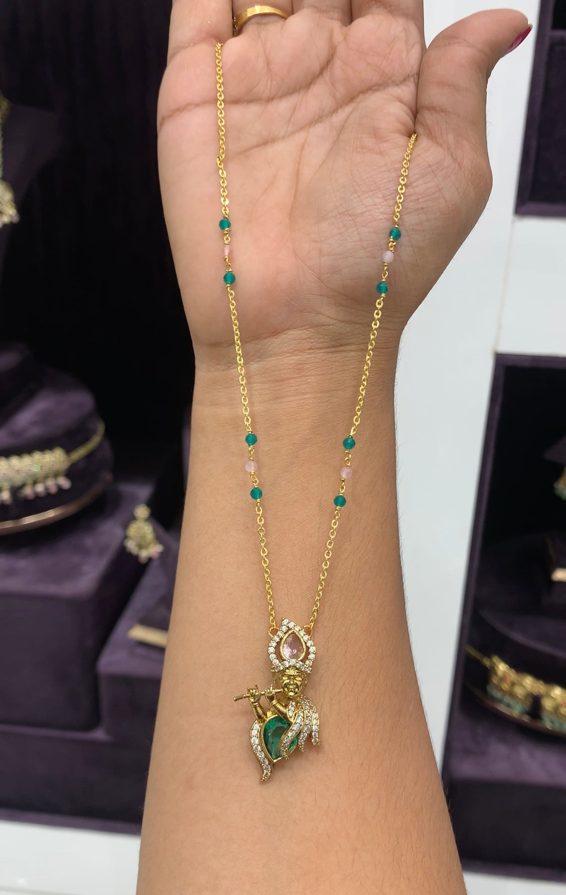 Beautiful Krishna locket with Chian