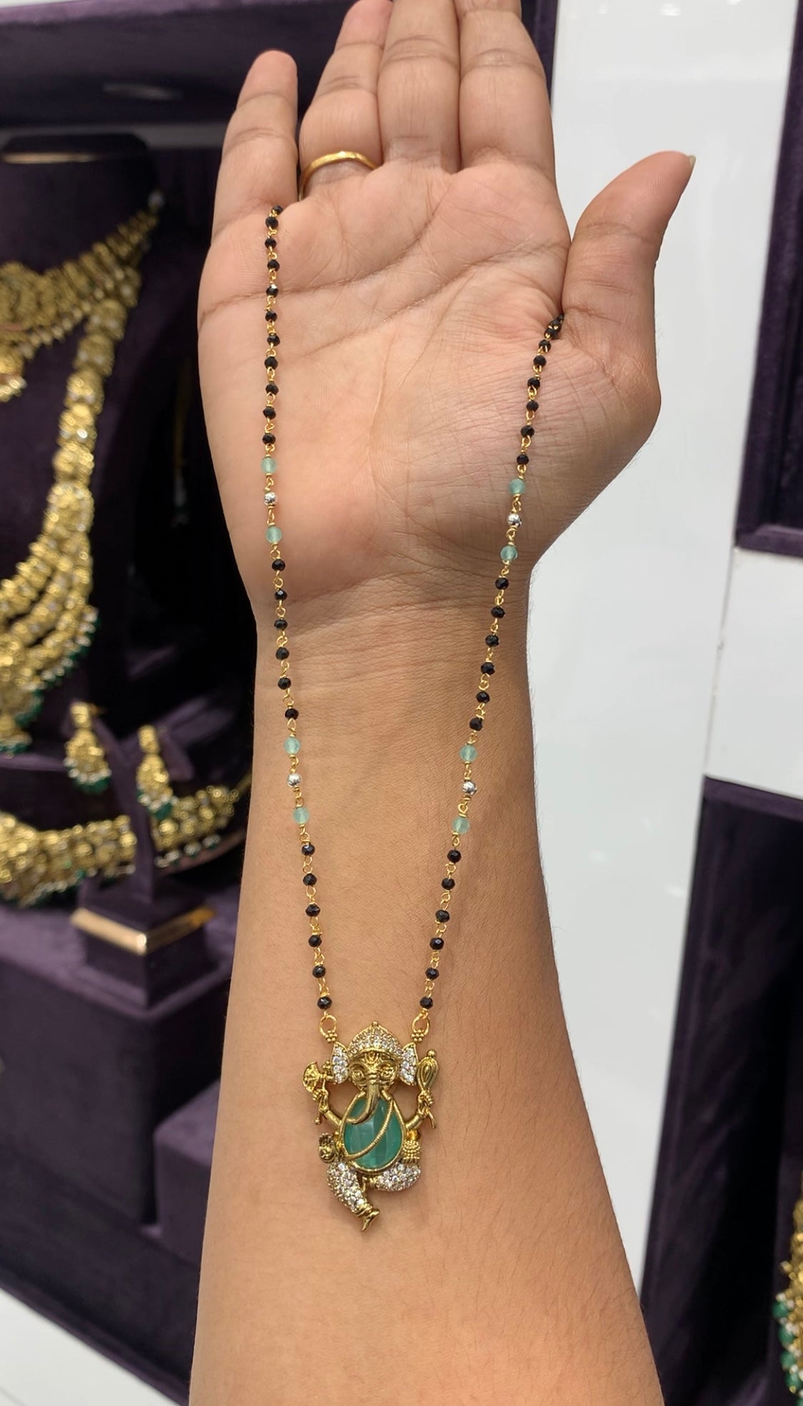 Beautiful Vinayaka Black Beads