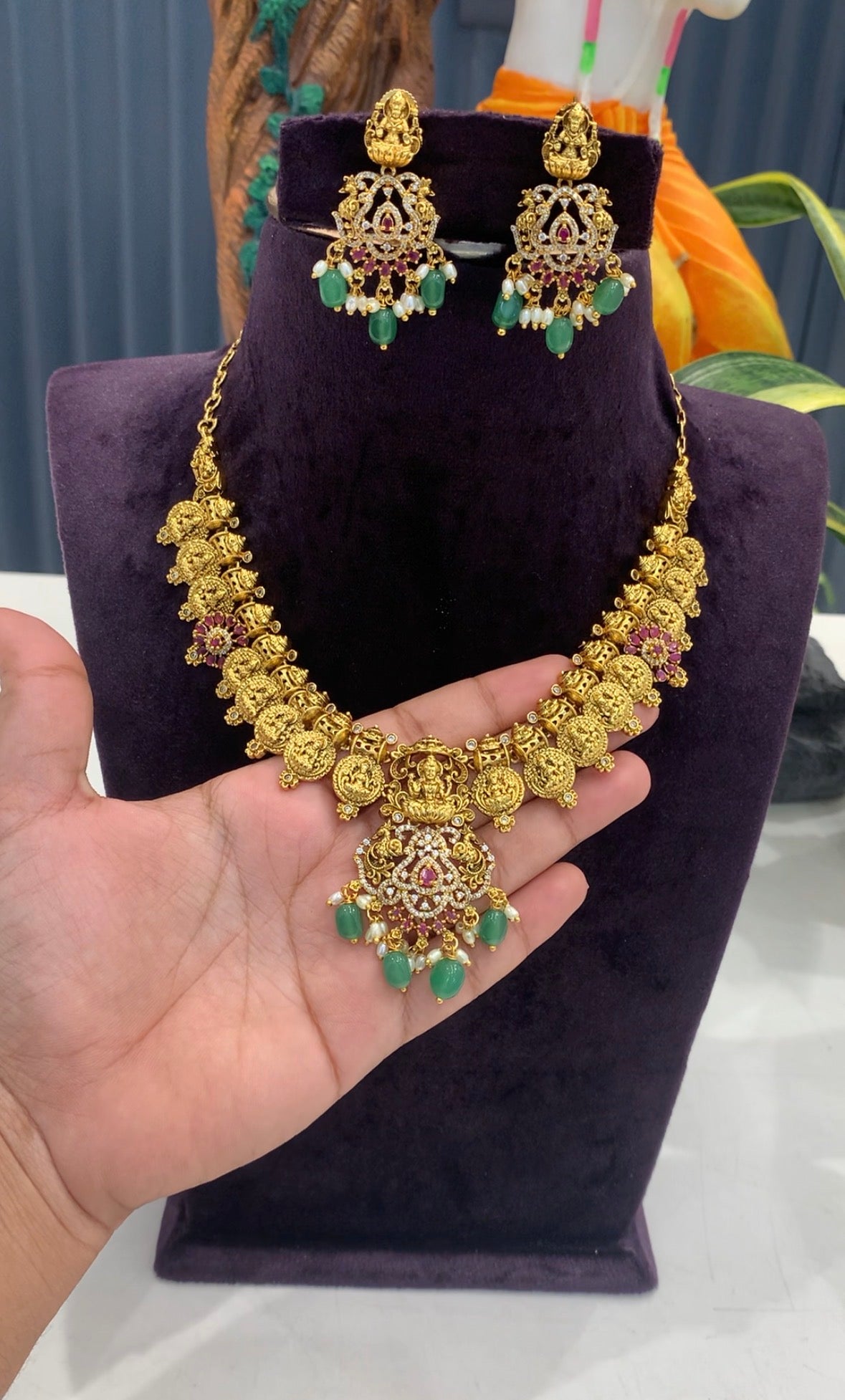 Beautiful nakshi traditional kasula necklace