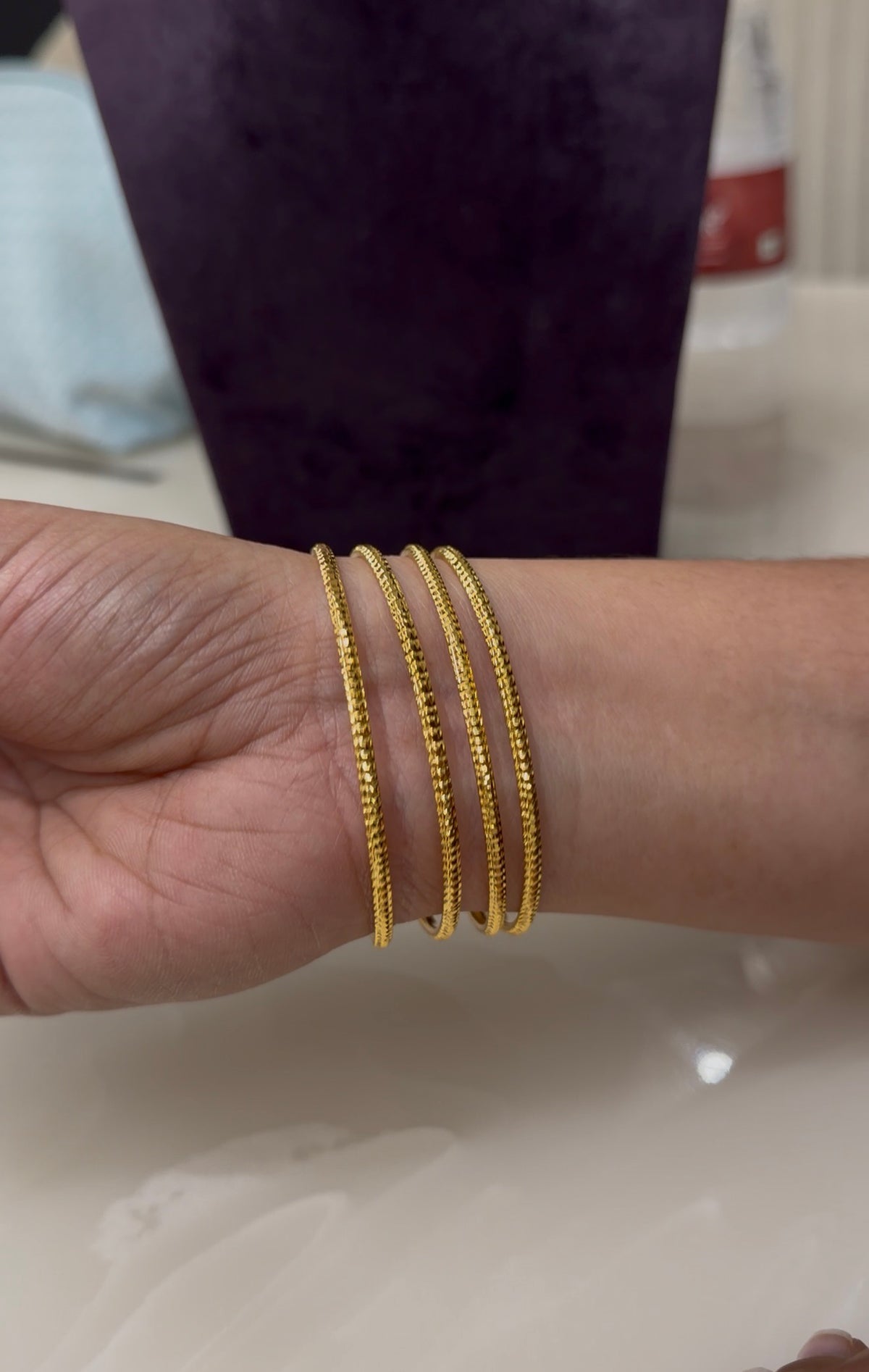 Beautiful gold replica bangles set of 4