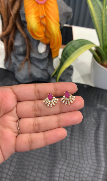 Beautiful ruby stone studs with screwback