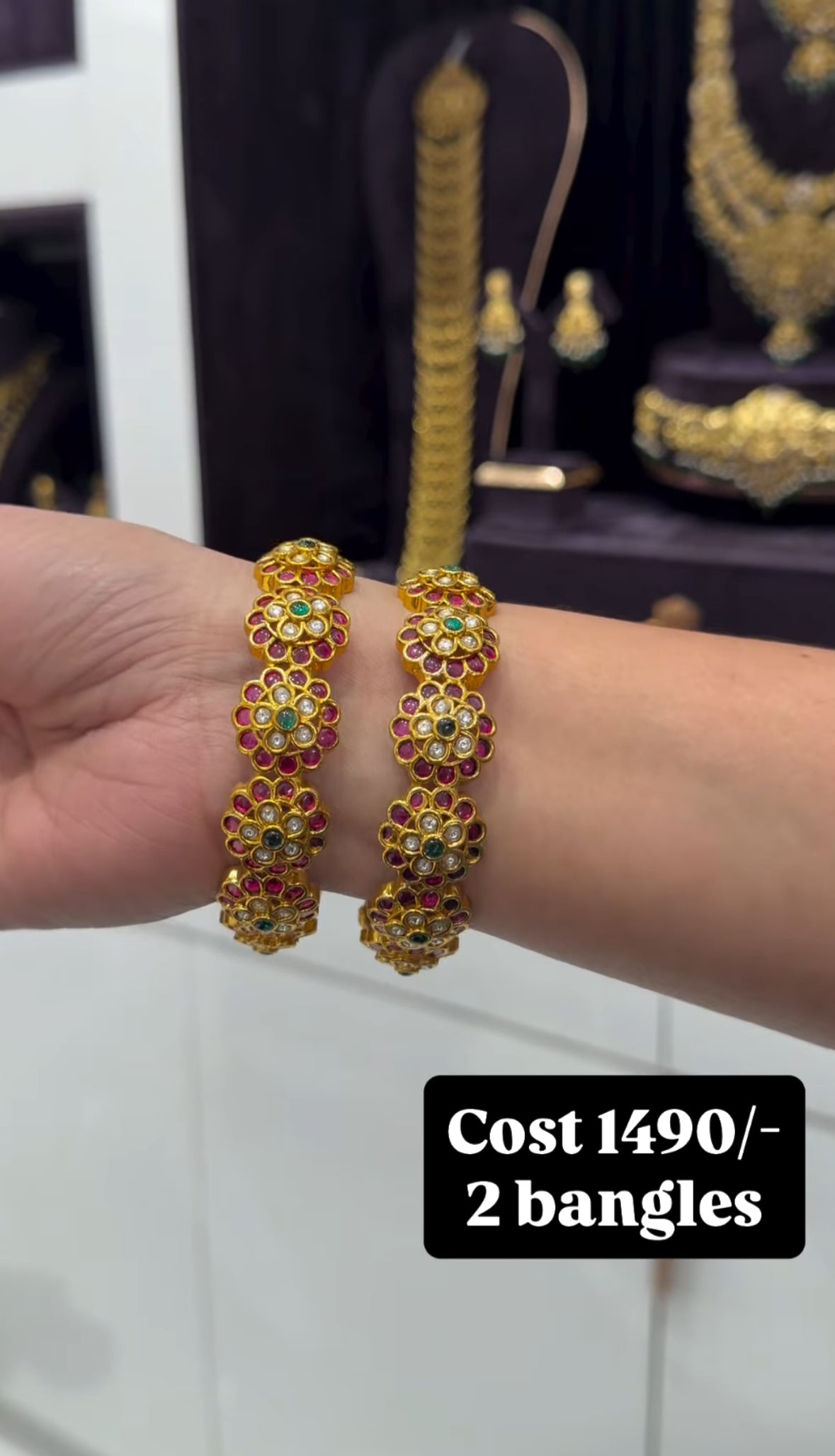 Beautiful kundhan style bangles set of 2 bangles