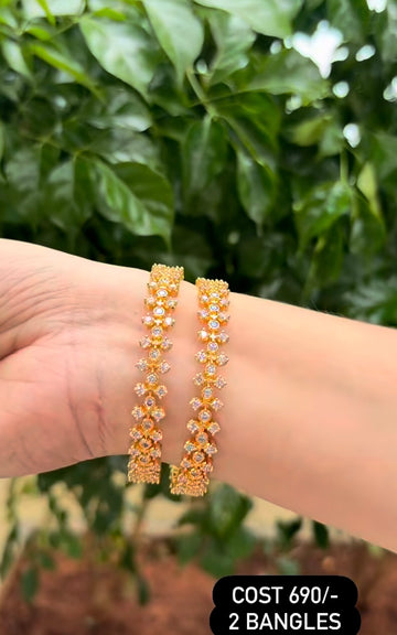Beautiful white stone bangles set of 2
