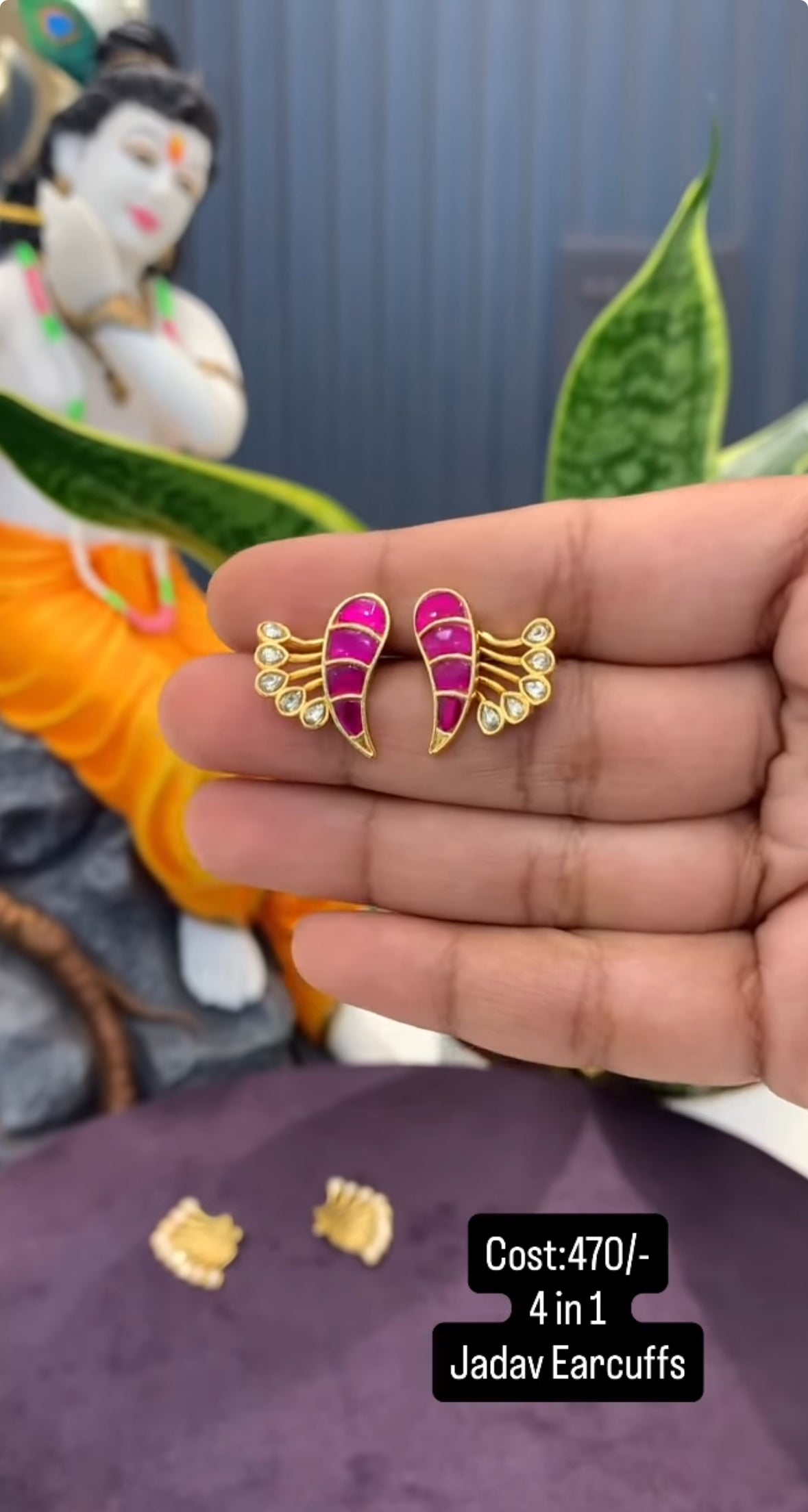 Beautiful 4 in 1 jadav Earcuffs