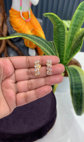 Beautiful diamond replica studs with pushback