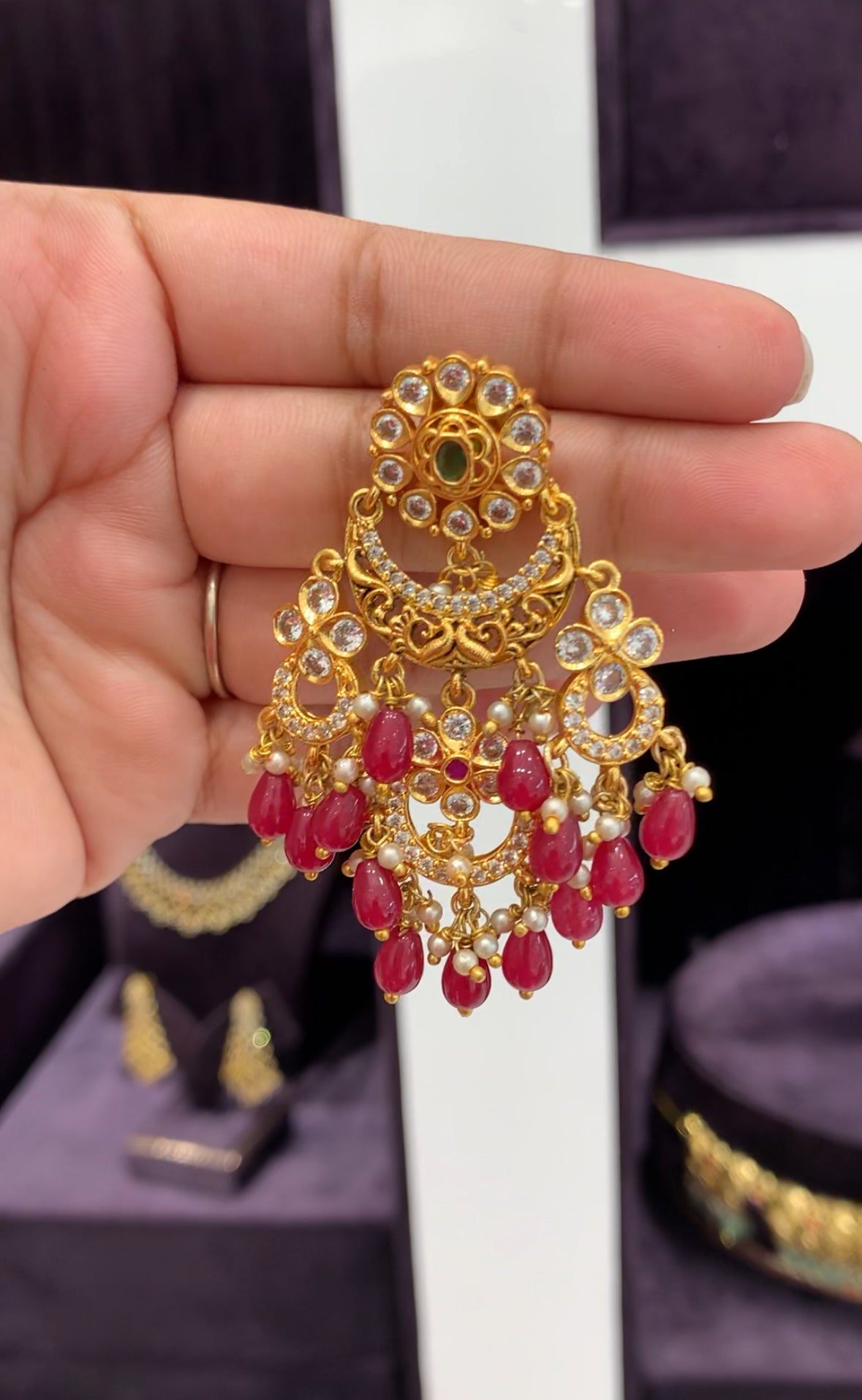Beautiful CZ chandbalis