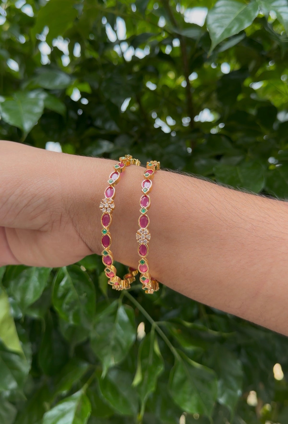 Beautiful Pota Stone Bangles ( Set of 2 )