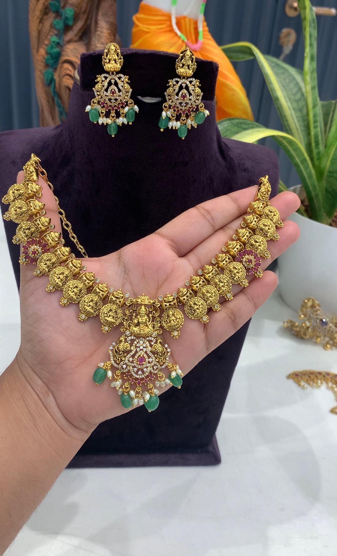 Beautiful nakshi traditional kasula necklace