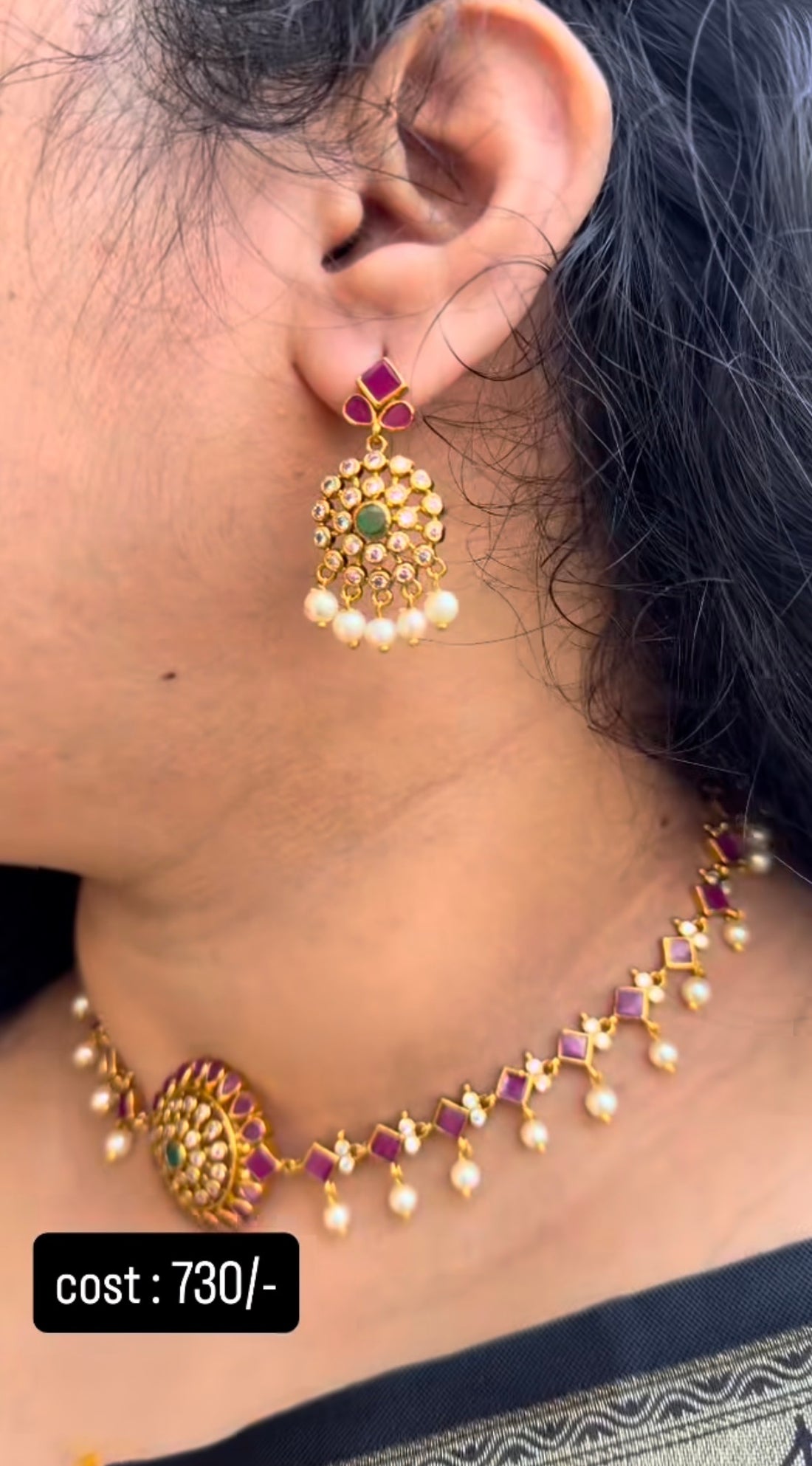 Beautiful customised pearls chocker set