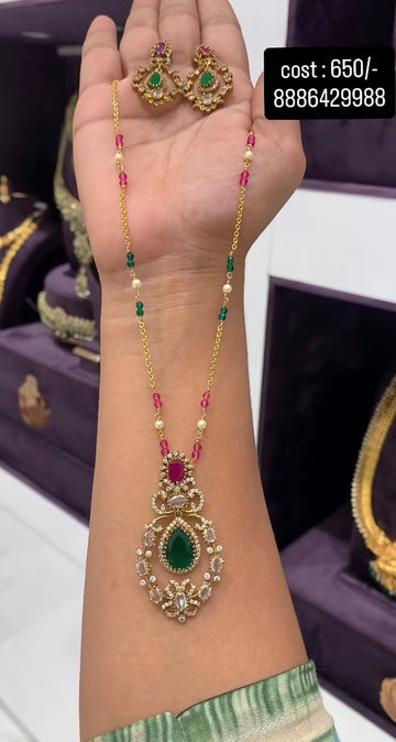 Beautiful customised chandraharam set