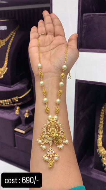 Beautiful LakshmiDevi pendent Customised Chandraharam Chain