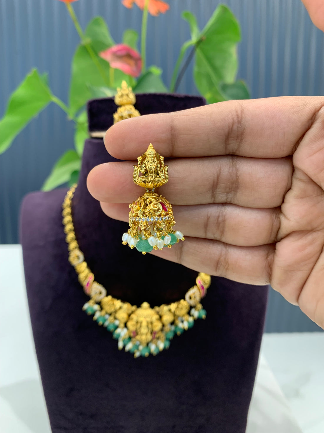 Beautiful jadav simple nakshi  necklace