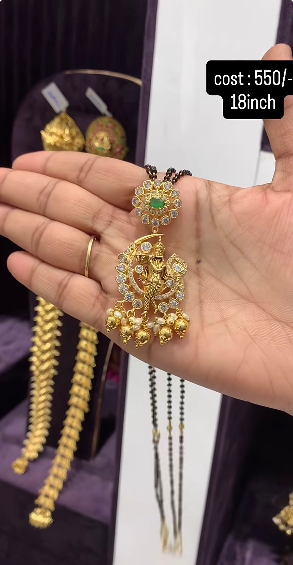 Beautiful krishna pendent with Backbeads with 18inches