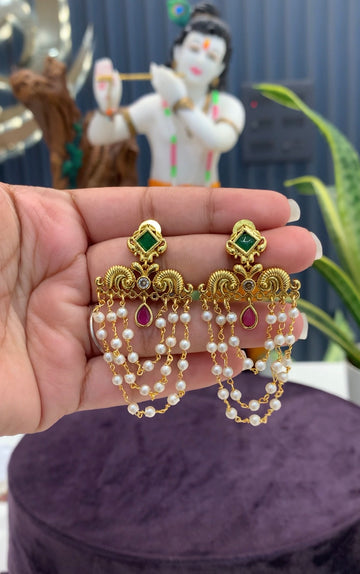 Beautiful green customised earrings