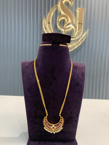 Beautiful chandraharam chain with Kempu stone 22inchs