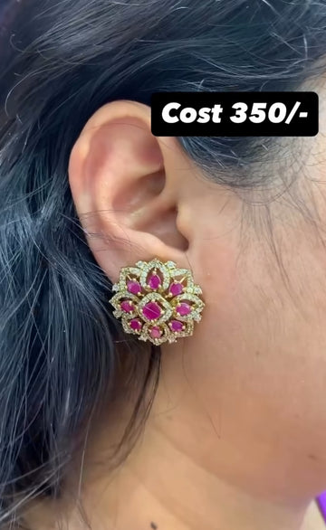 Beautiful ruby stone studs
