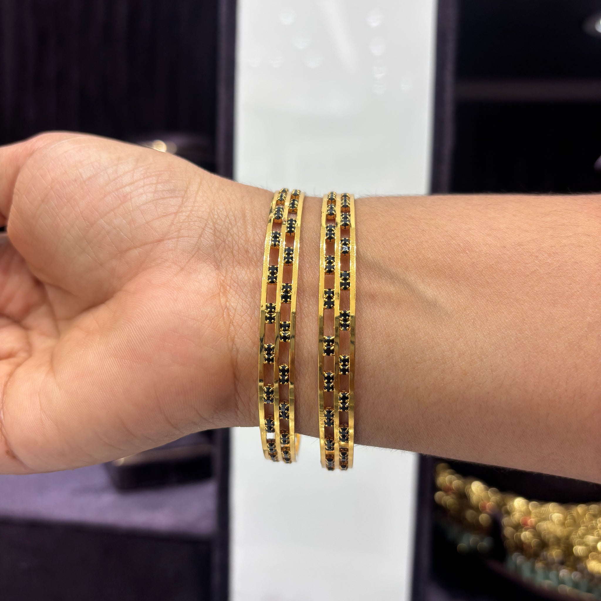 CZ Black Bangles