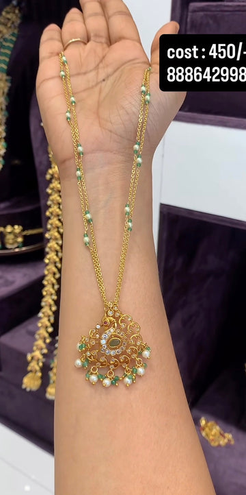 Beautiful customised chandraharam set with locket