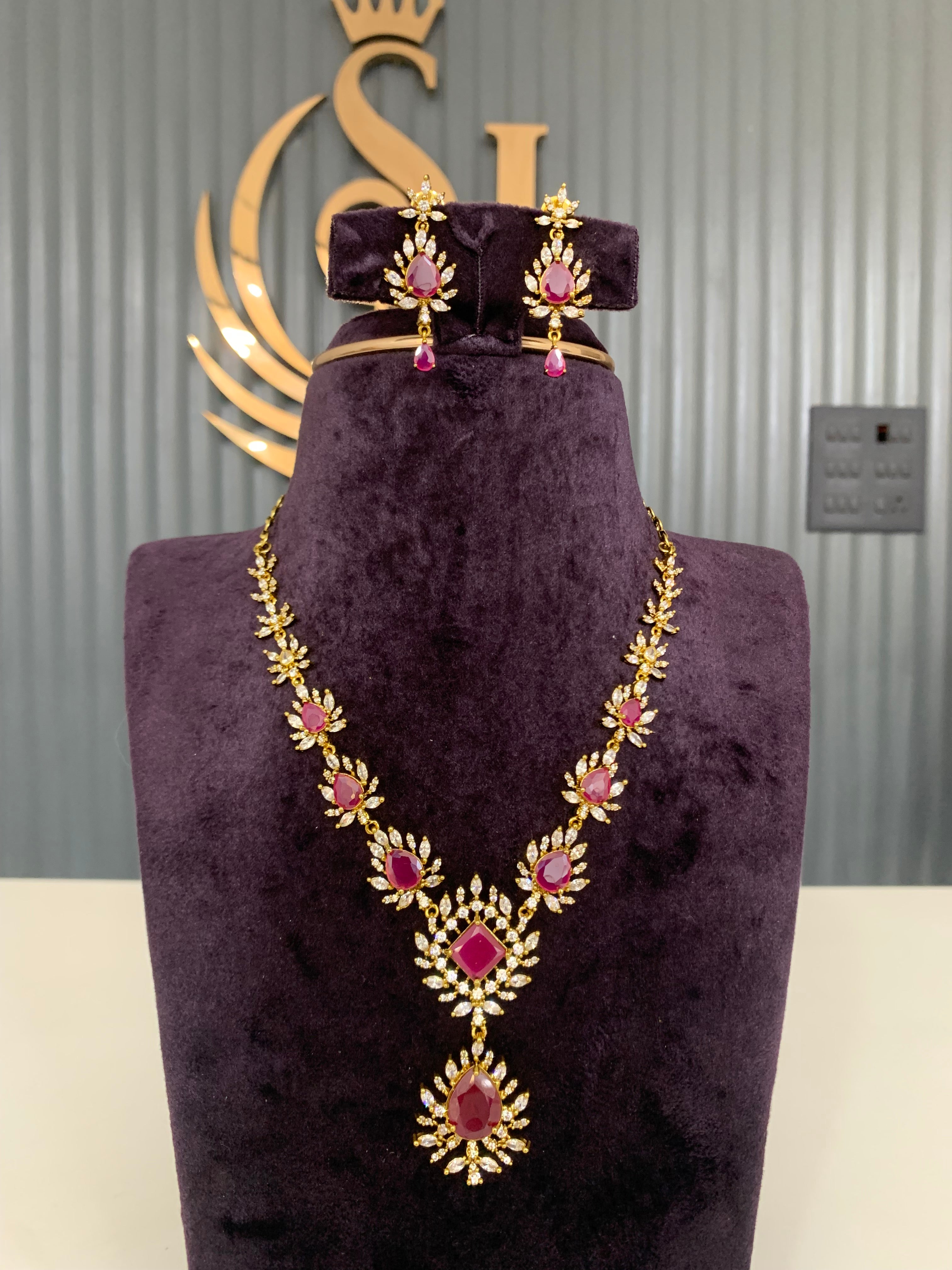 Beautiful ruby stone necklace