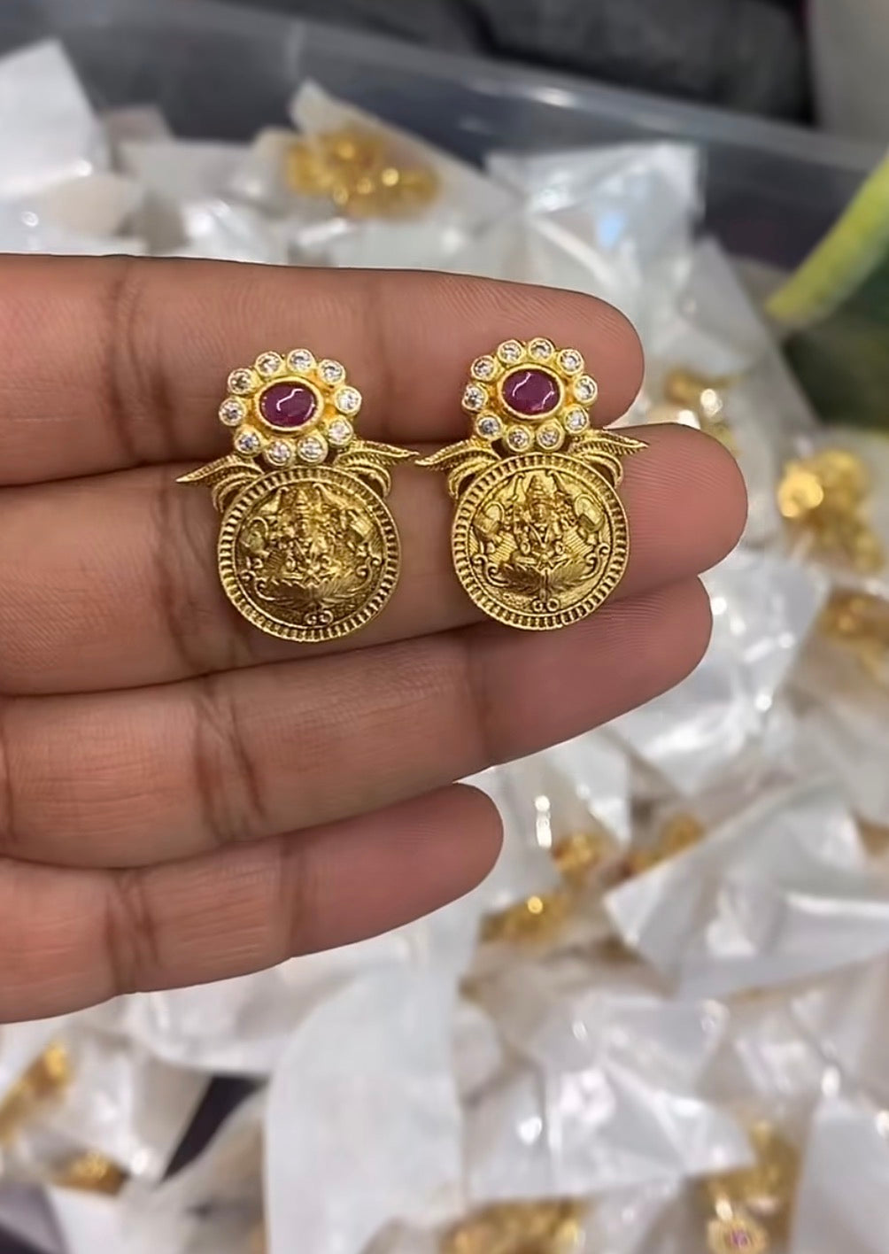 Beautiful Ruby stone Kasula Studs
