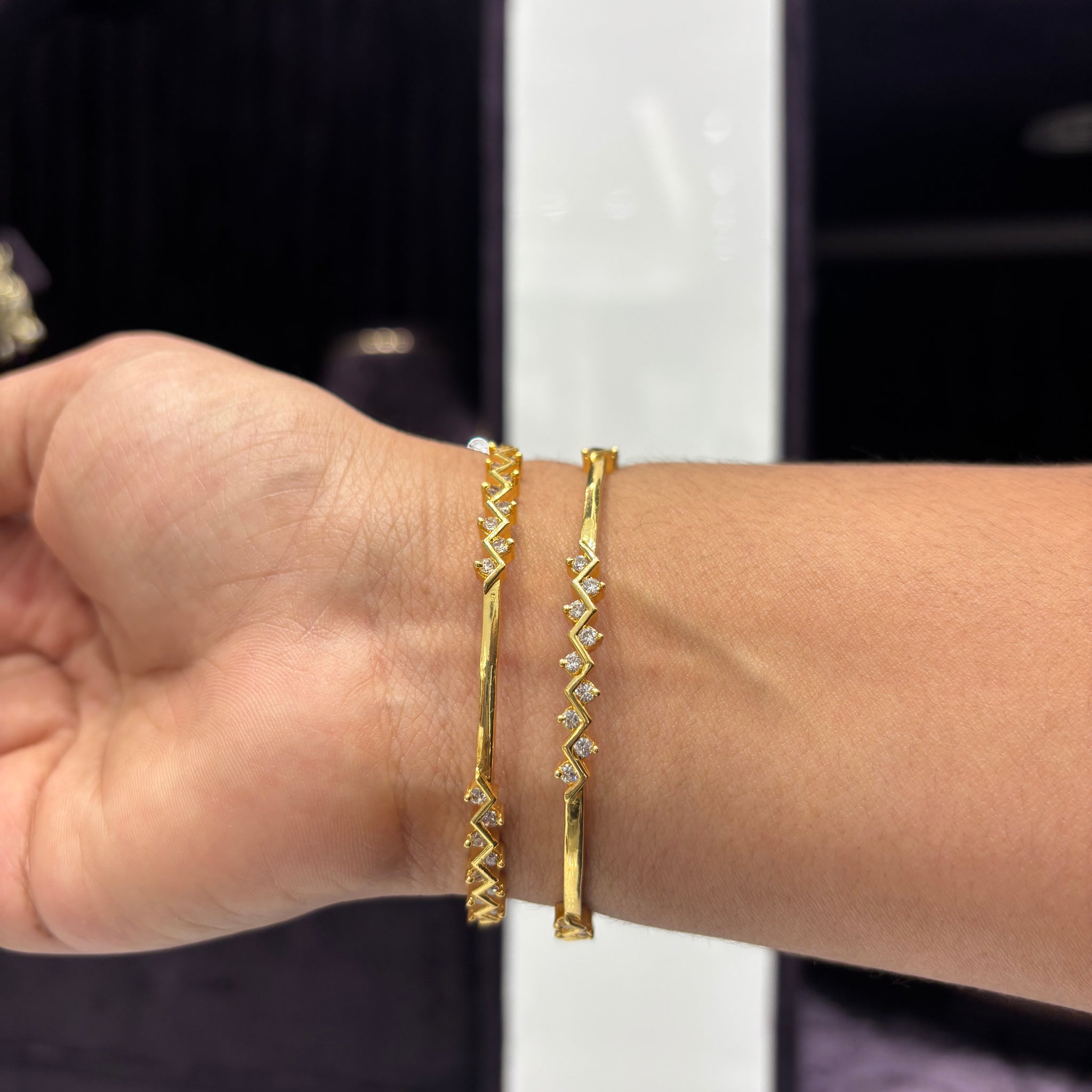 CZ White Stone Bangles