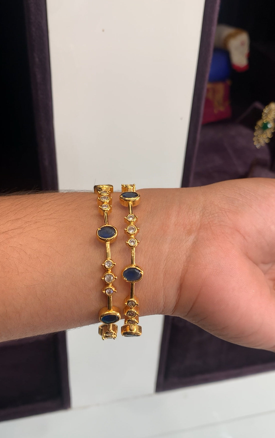 Beautiful royal blue stone bangles