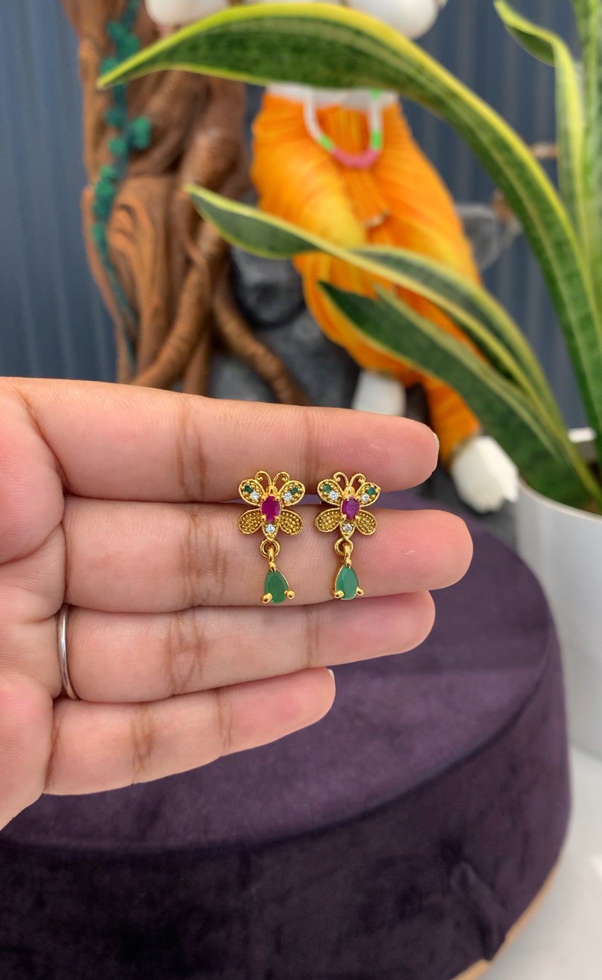 Beautiful butterfly screwback studs