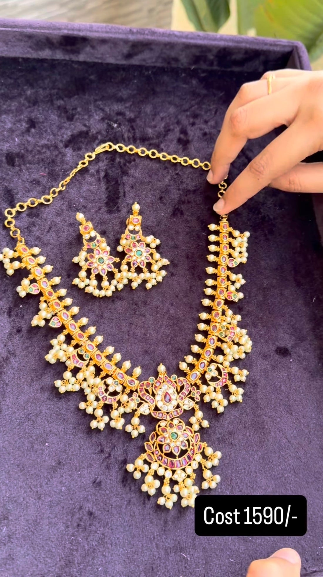 Beautiful customised heavy guttapusalu necklace