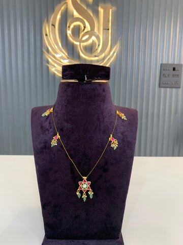 Beautiful trendy invisible set with jadav stone