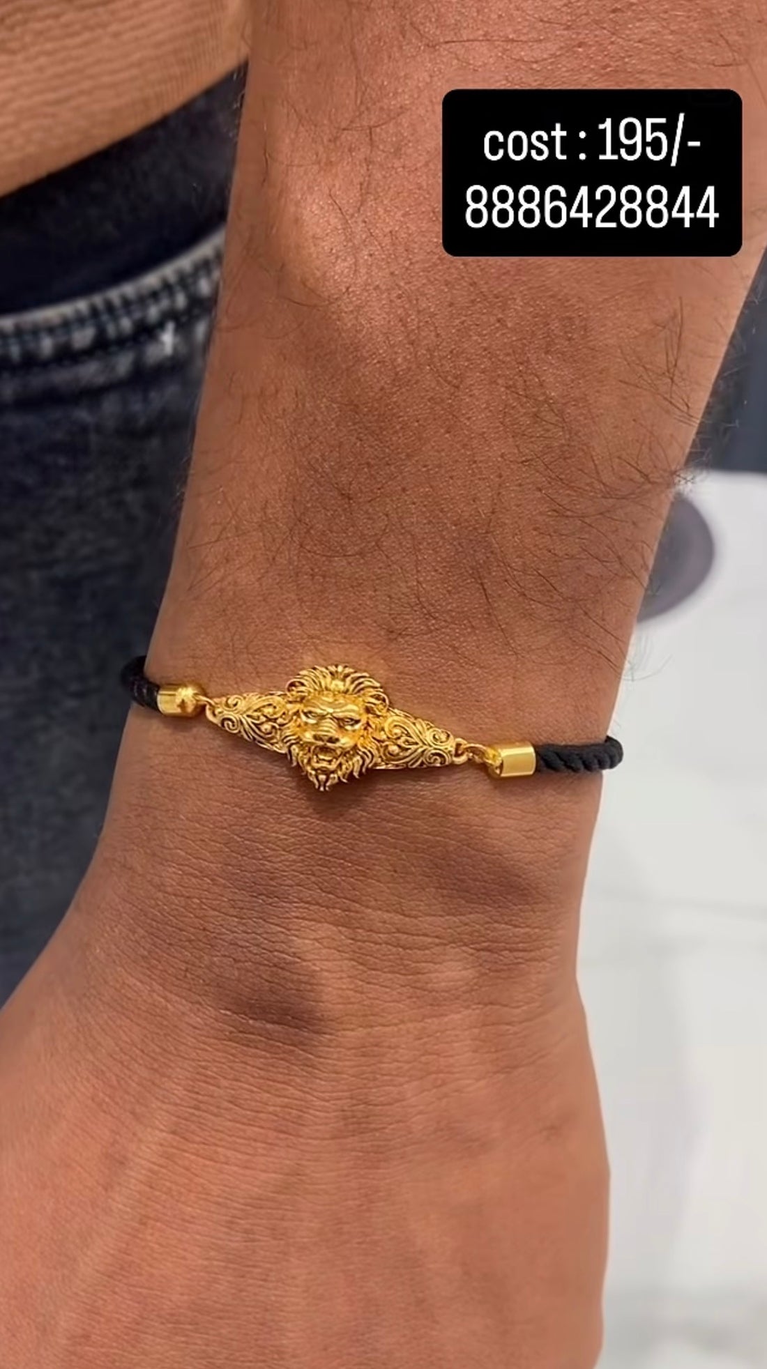 Beautiful adjustable black thread bracelet
