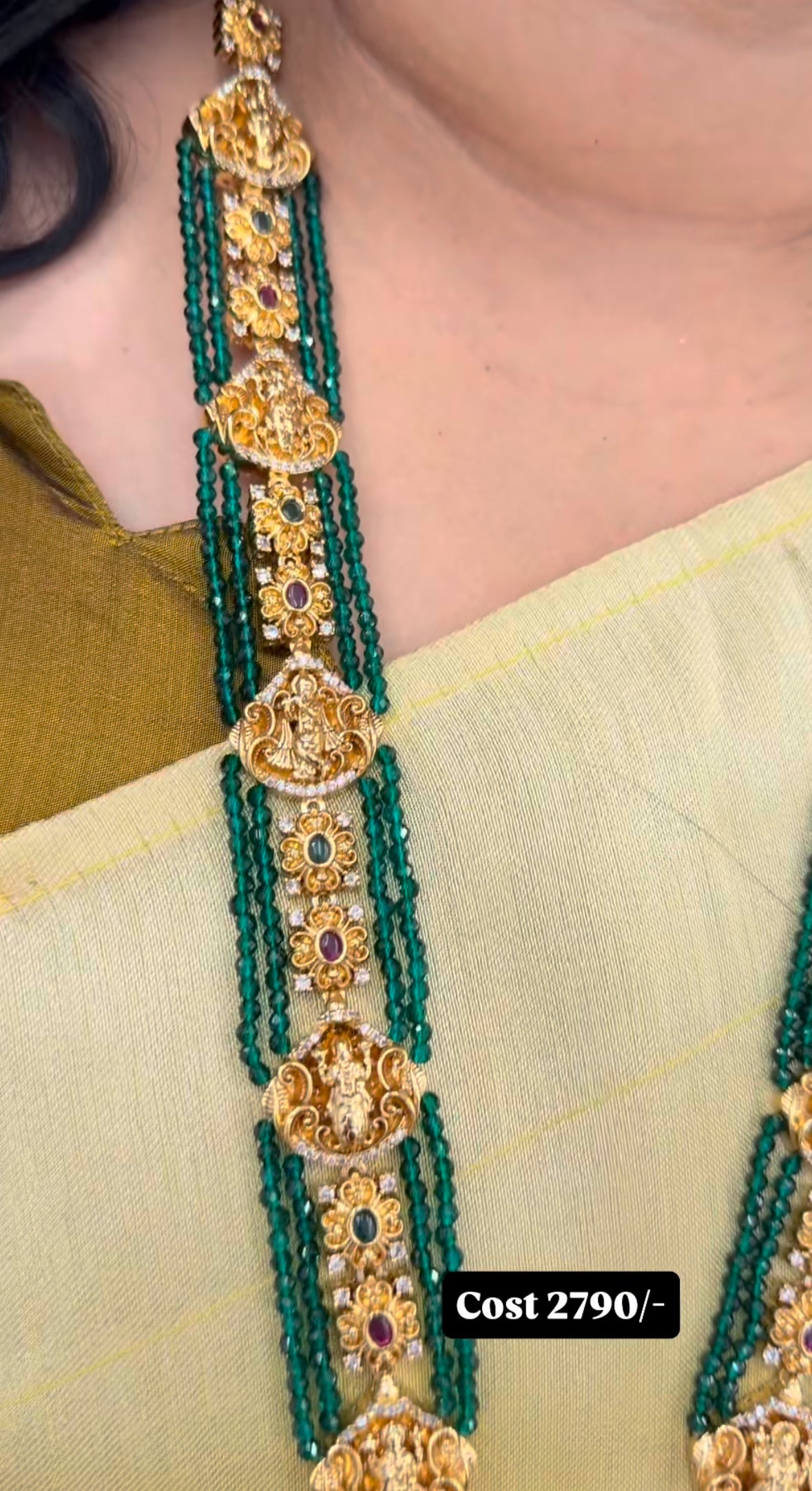 Beautiful long nakshi ramparivar necklace