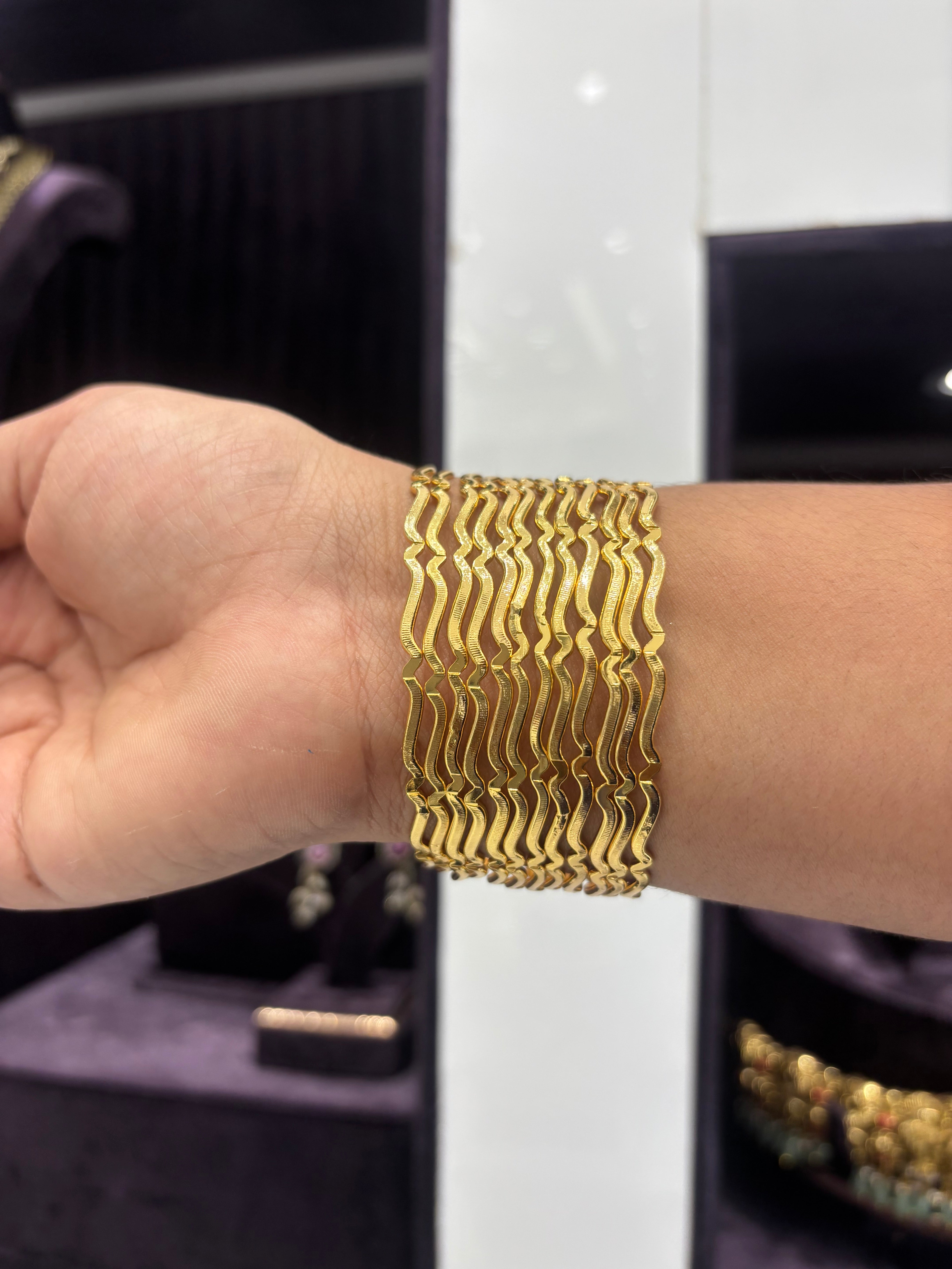 Microplated Gold Bangles (Set of 12)